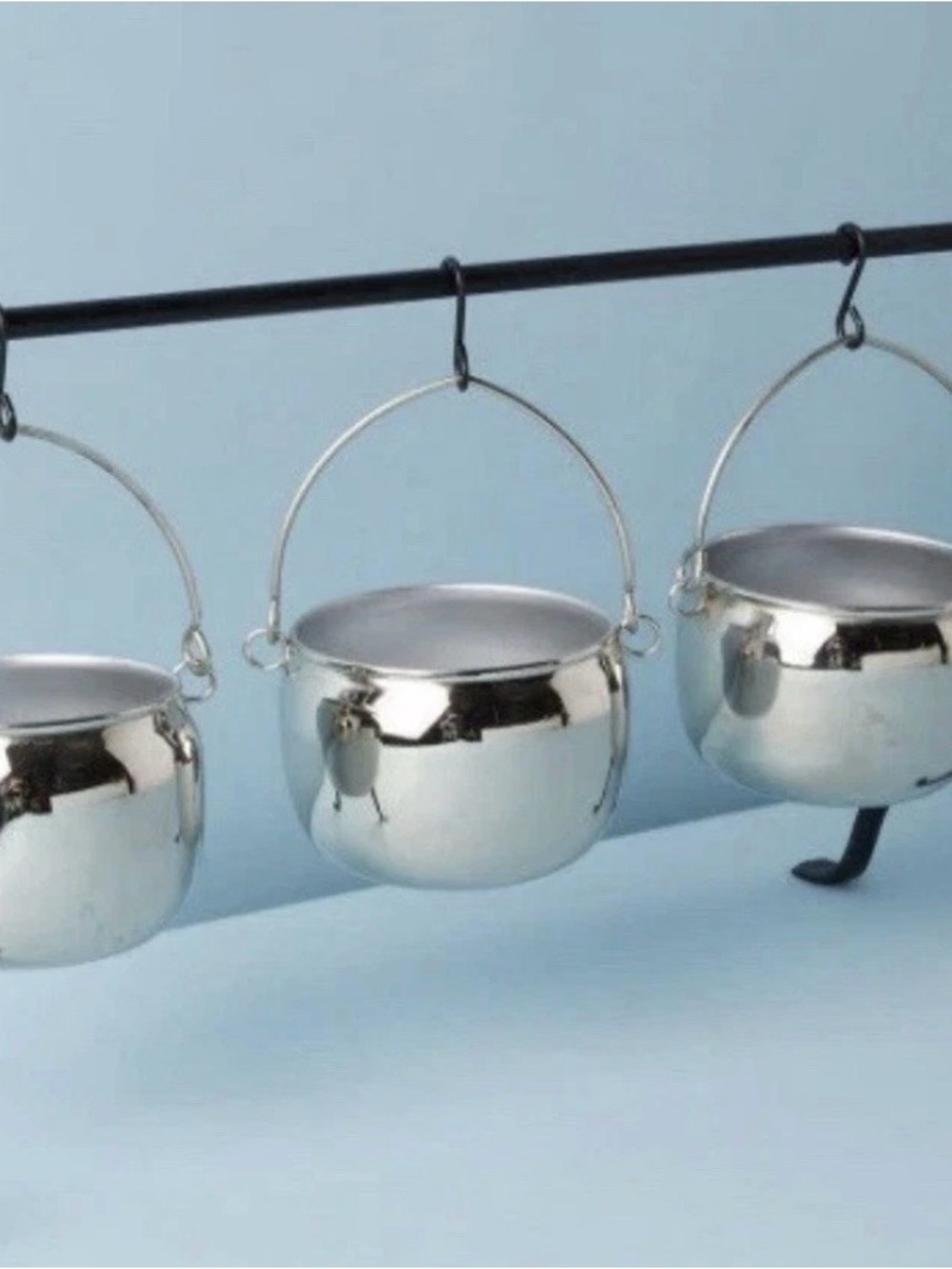 Halloween 4 piece silver cauldron serving set